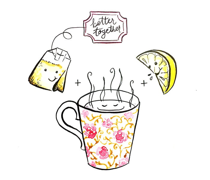 Better Together Tea Bag, Cup, and Lemon