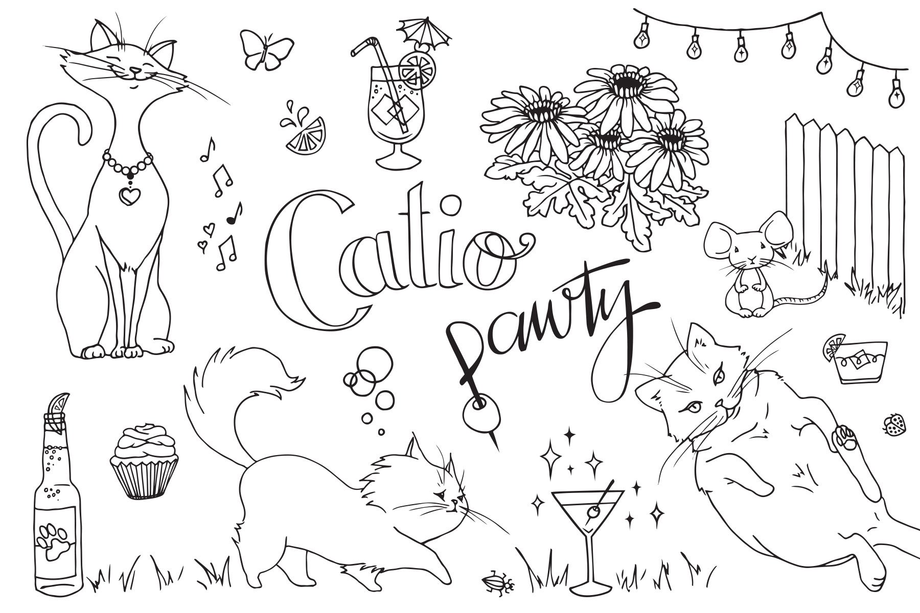 Catio Pawty: From Hand Drawn to Vector Illustration