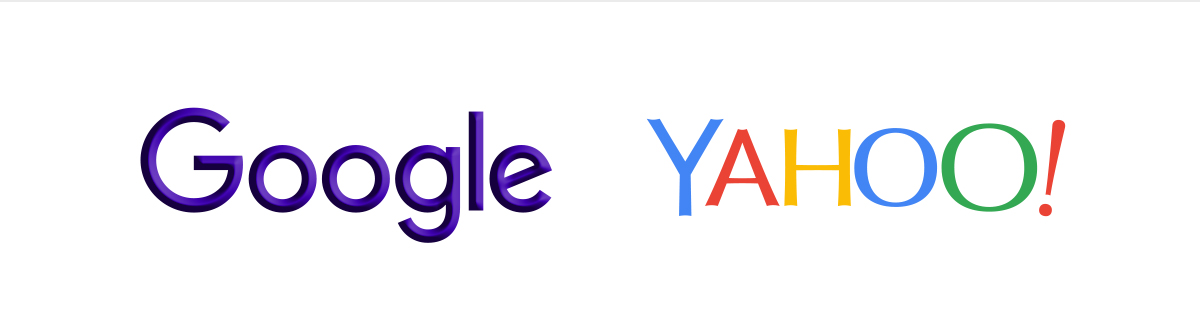 Google and Yahoo colors reversed